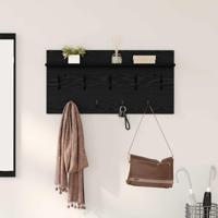 Wandgemonteerde kapstok met plank Zwart eiken 80 x 40 x 12 cm