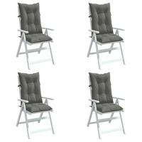 VidaXL Stoelkussens 4 st hoge rug 120x50x7 cm stof donkergrijs