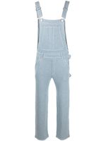 Barrie cotton-cashmere denim-effect dungarees - Bleu - thumbnail