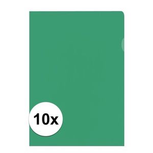 10x Insteekmap groen A4 formaat 21 x 30 cm