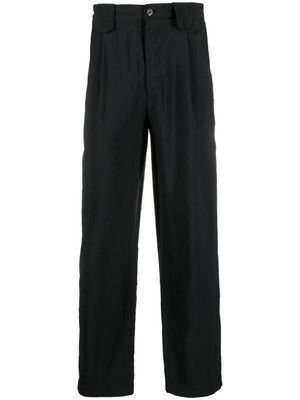 Nanushka pantalon droit à détails plissés - Noir