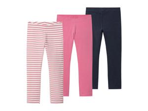 lupilu 3 stuks peuters legging (98/104, Donkerblauw/roze)