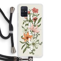 Hello bloemen: Samsung Galaxy A71 Transparant Hoesje met koord