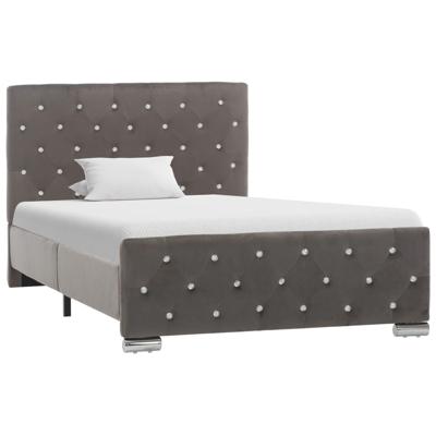 Bedframe fluweel grijs 100x200 cm