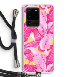 Pink Banana: Samsung Galaxy S20 Ultra Transparant Hoesje met koord