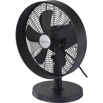 Sygonix Tafelventilator 35 W (Ø x h) 230 mm x 475 mm Zwart Oscillerend