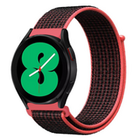 Sport Loop nylon bandje - Roze/zwart - Samsung Galaxy Watch - 46mm / Samsung Gear S3 - thumbnail