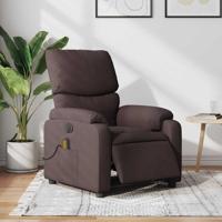 Massagestoel elektrisch verstelbaar stof donkerbruin