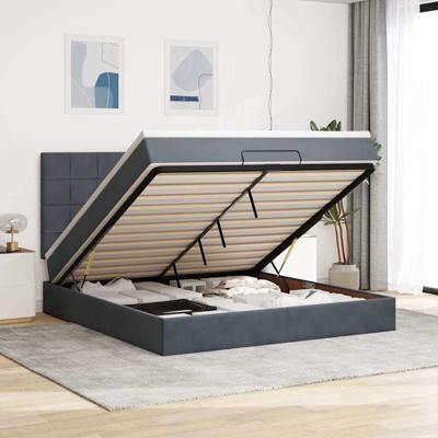 Ottoman bed met matrassen en LED's 160x200cm fluweel