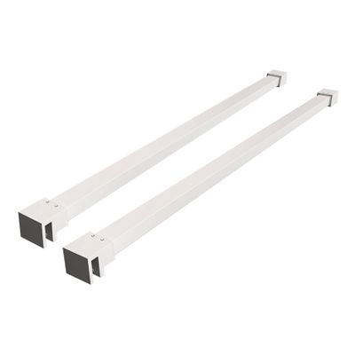 Stabilisatiestang set Wiesbaden Slim | 120 cm | Set van 2 | T.b.v. vrijstaande inloopdouche | Wit mat