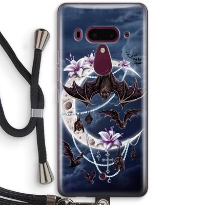 Vleermuizen Maan: HTC U12+ Transparant Hoesje met koord