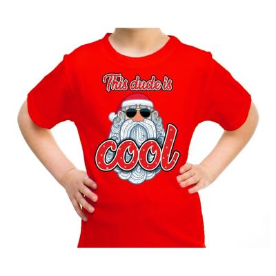 Foute kersttrui shirt - This dude is cool - met stoere Santa - rood - voor kinderen - kerstkleding Foute kersttrui shirt - This dude is cool - met stoere Santa - rood - voor kinderen - kerstkleding