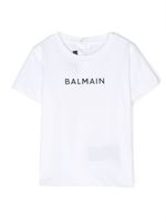 Balmain Kids t-shirt à logo floqué - Blanc - thumbnail