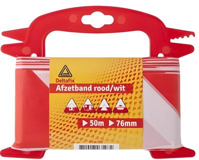 Haspel afzetband rood/wit II - Deltafix