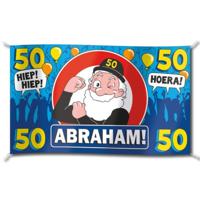 Gevelvlag verjaardag Abraham - 50 jaar geworden - 100 x 150 cm - polyester - feestartikelen - thumbnail