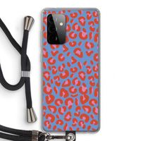 Leopard blue: Samsung Galaxy A72 5G Transparant Hoesje met koord