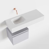 Toiletmeubel Mondiaz Andor | 80 cm | Meubelkleur Cale | Lex vrijhangend wastafel Talc Links | Zonder kraangat