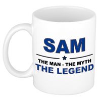 Naam cadeau mok/ beker Sam The man, The myth the legend 300 ml   -