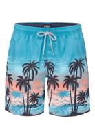 Happy Shorts Happy Shorts Heren Zwemshort Strand Palmbomen Print Blauw - thumbnail