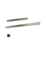 Hotbath &MORE set van 2 rails RAS80 SQUARE 80 en RAS50 SQUARE 50 cm met separate schakelaar en inbouw element Geborsteld Nikkel (RAS50+RAS80GN)