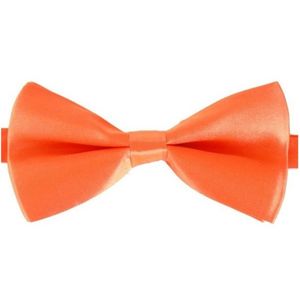 Oranje verkleed vlinderstrikken/vlinderdassen 14 cm voor dames/heren   -