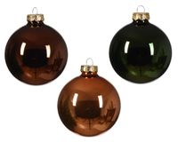Kerstbal glas d8 cm ass 16st V kerst - Decoris
