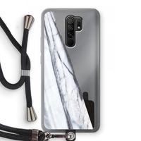 Gestreepte marmer: Xiaomi Redmi 9 Transparant Hoesje met koord