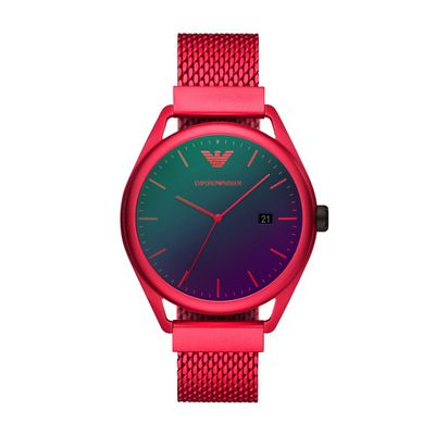 Horlogeband Armani AR11329 Aluminium Rood 20mm