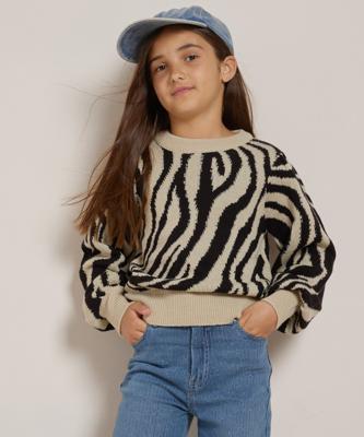 jacquard trui zebradessin