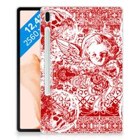 Tablet BackCover Samsung Galaxy Tab S7FE Angel Skull Rood