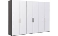 Goossens Kledingkast Easy Storage Ddk, Kledingkast 304 cm breed, 220 cm hoog, 6x glas draaideur