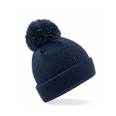 Beechfield Wintermuts - kinderen - navy - muts met pompom - jongens en meisjes