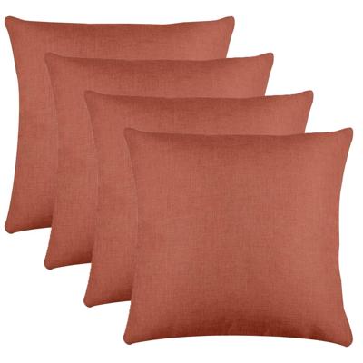 Stof Textile sierkussen Bea - 4x - terracotta - 50 x 50 cm - bank kussens - polyester