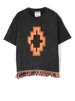 Marcelo Burlon County Of Milan Kids t-shirt frangé à logo imprimé - Noir - thumbnail