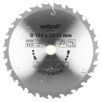 Wolfcraft Handcirkelzaagblad | Voor accu-handcirkelzagen | HM | Ø184 x 20/16mm | 1 stuk - 6346000