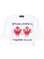 DSQUARED2 t-shirt crop à logo imprimé - Blanc