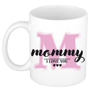 Bellatio Decorations Moederdag cadeau koffiemok Mommy I Love You - roze - 300 ml   -