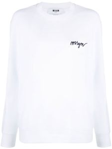 MSGM sweat à logo brodé - Blanc