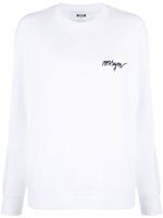 MSGM sweat à logo brodé - Blanc - thumbnail