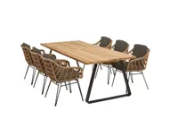 Cottage tuinset met teak Basso tafel met alu poten | 4 Seasons Outdoor