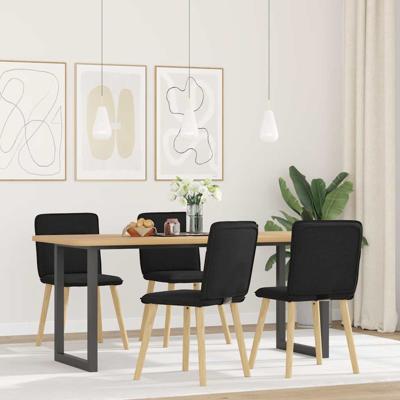 Eetkamerstoelen 4 st stof zwart