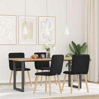 Eetkamerstoelen 4 st stof zwart