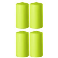 Enlightening Candles Cilinder - 4x - stompkaars - limegroen - D6 x H15 cm - 58 branduur