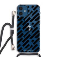 Zwarte vegen: iPhone 12 Transparant Hoesje met koord
