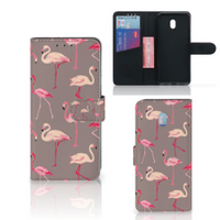 Xiaomi Redmi 8A Telefoonhoesje met Pasjes Flamingo - thumbnail