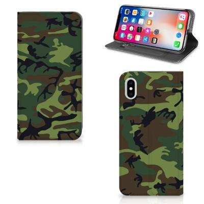 Apple iPhone Xs Max | Hoesje met Magneet | Army Dark