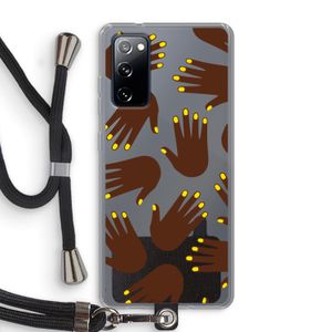 Hands dark: Samsung Galaxy S20 FE / S20 FE 5G Transparant Hoesje met koord