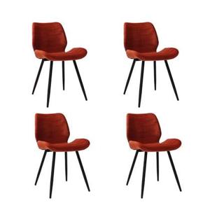 Bronx71 Velvet eetkamerstoel Toby koper - Eetkamerstoelen set van 4