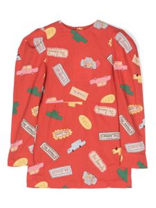 The Animals Observatory robe courte Otter à imprimé graphique - Rouge