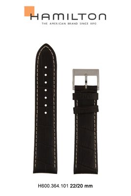 Horlogeband Hamilton H690.364.101 Leder Bruin 22mm